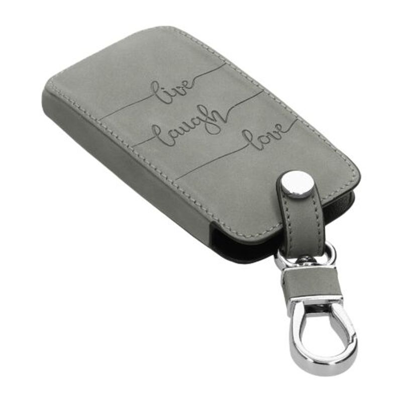 Auto si Moto - Electronice auto - Accesorii electronice auto - Husa Cheie Auto pentru Renault/Dacia, 4 Butoane, Keyless Go, Piele nabuc, Gri, 48565.09 - Infinity.ro