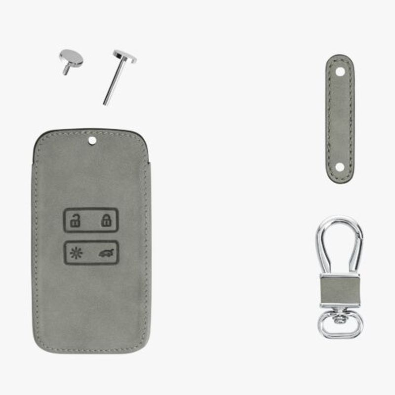 Auto si Moto - Electronice auto - Accesorii electronice auto - Husa Cheie Auto pentru Renault/Dacia, 4 Butoane, Keyless Go, Piele nabuc, Gri, 48565.09 - Infinity.ro