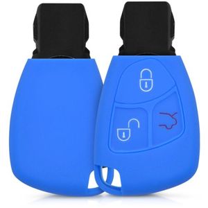 Husa Cheie Auto pentru Mercedes, 2-3 Butoane, Silicon, Albastru, 41626.04