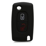 Auto si Moto - Electronice auto - Accesorii electronice auto - Husa Cheie Auto pentru Peugeot/Citroen, 2 Butoane, Silicon, Negru, 45652.01 - Infinity.ro