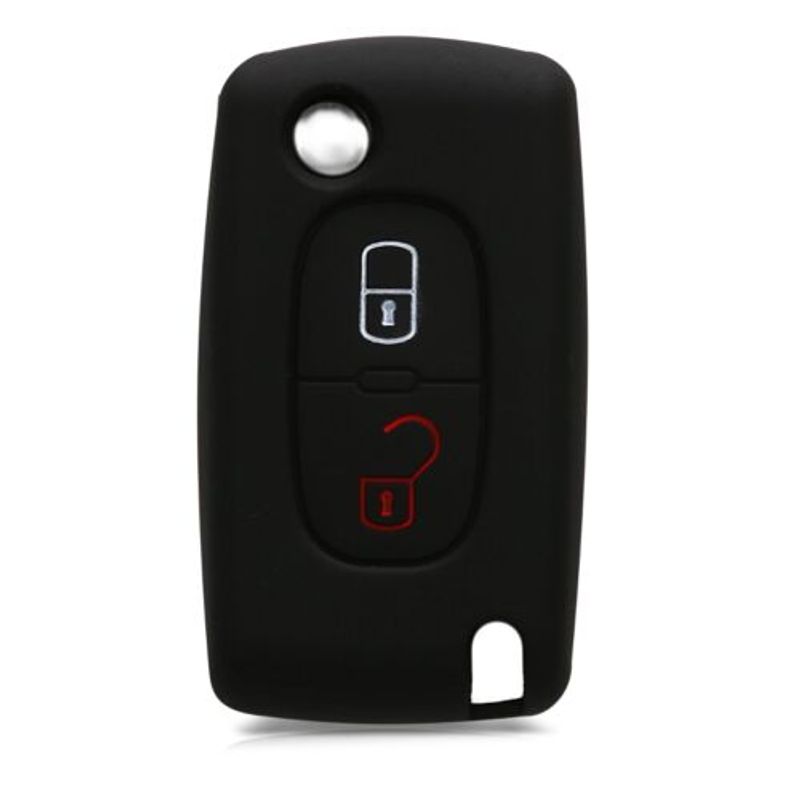 Auto si Moto - Electronice auto - Accesorii electronice auto - Husa Cheie Auto pentru Peugeot/Citroen, 2 Butoane, Silicon, Negru, 45652.01 - Infinity.ro