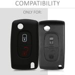 Auto si Moto - Electronice auto - Accesorii electronice auto - Husa Cheie Auto pentru Peugeot/Citroen, 2 Butoane, Silicon, Negru, 45652.01 - Infinity.ro