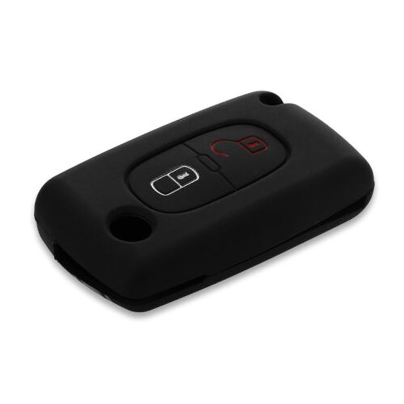 Auto si Moto - Electronice auto - Accesorii electronice auto - Husa Cheie Auto pentru Peugeot/Citroen, 2 Butoane, Silicon, Negru, 45652.01 - Infinity.ro
