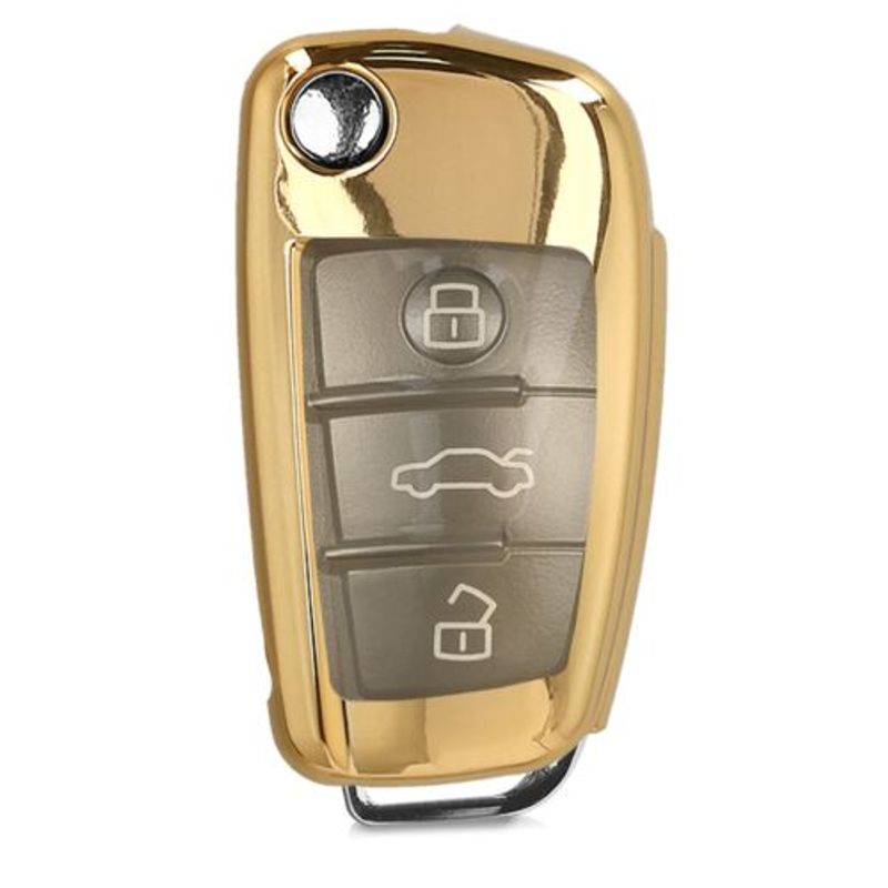 Auto si Moto - Electronice auto - Accesorii electronice auto - Husa Cheie Auto pentru Audi, 3 Butoane, Silicon, Gold, 44984.92 - Infinity.ro