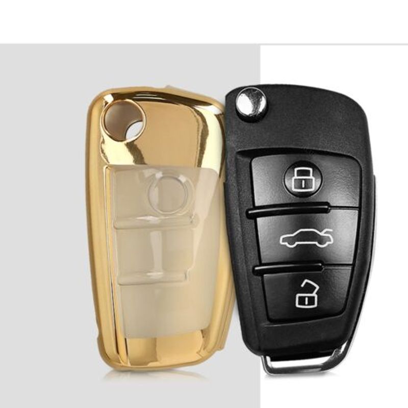 Auto si Moto - Electronice auto - Accesorii electronice auto - Husa Cheie Auto pentru Audi, 3 Butoane, Silicon, Gold, 44984.92 - Infinity.ro