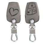 Auto si Moto - Electronice auto - Accesorii electronice auto - Husa Cheie Auto pentru Mercedes Benz, 2-3 Butoane, Kwmobile, Piele nabuc, Gri, 54576.01 - Infinity.ro