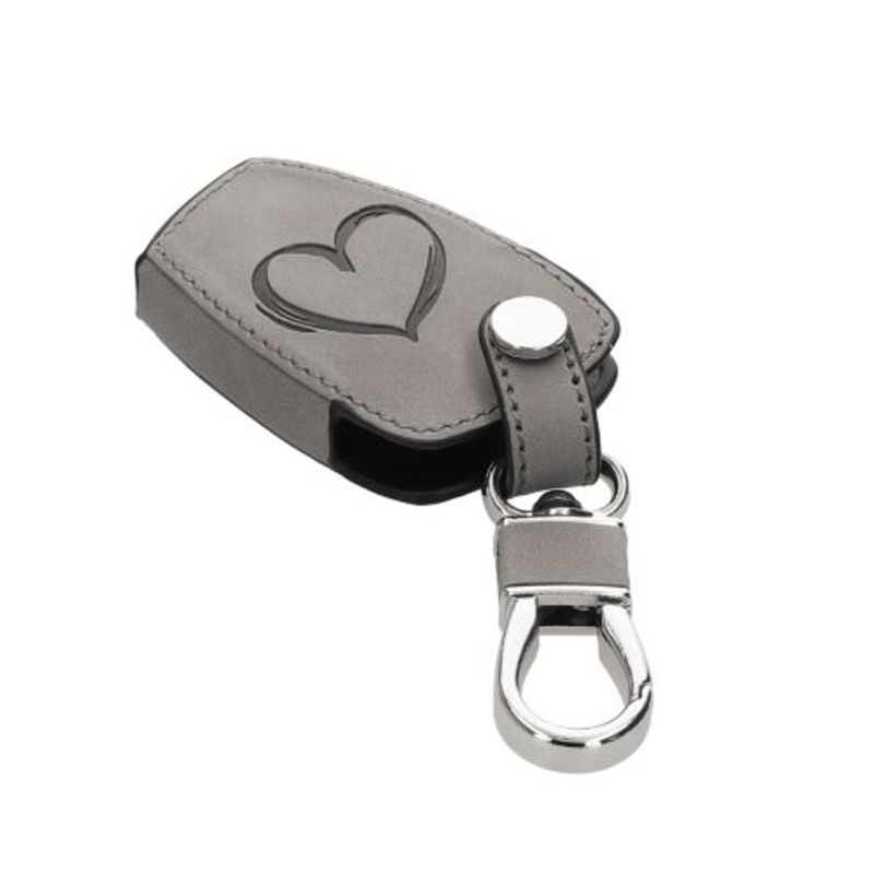 Auto si Moto - Electronice auto - Accesorii electronice auto - Husa Cheie Auto pentru Mercedes Benz, 2-3 Butoane, Kwmobile, Piele nabuc, Gri, 54576.01 - Infinity.ro