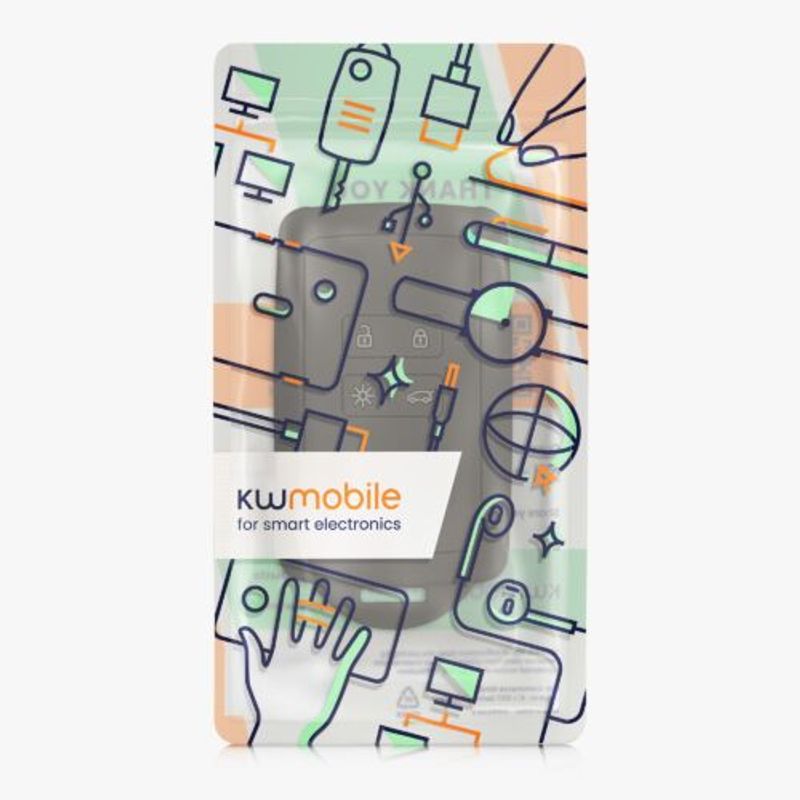 Auto si Moto - Electronice auto - Accesorii electronice auto - Husa Cheie Auto kwmobile pentru Renault/Dacia  4 Butoane - Keyless Go, Silicon, Negru, 48035.107 - Infinity.ro