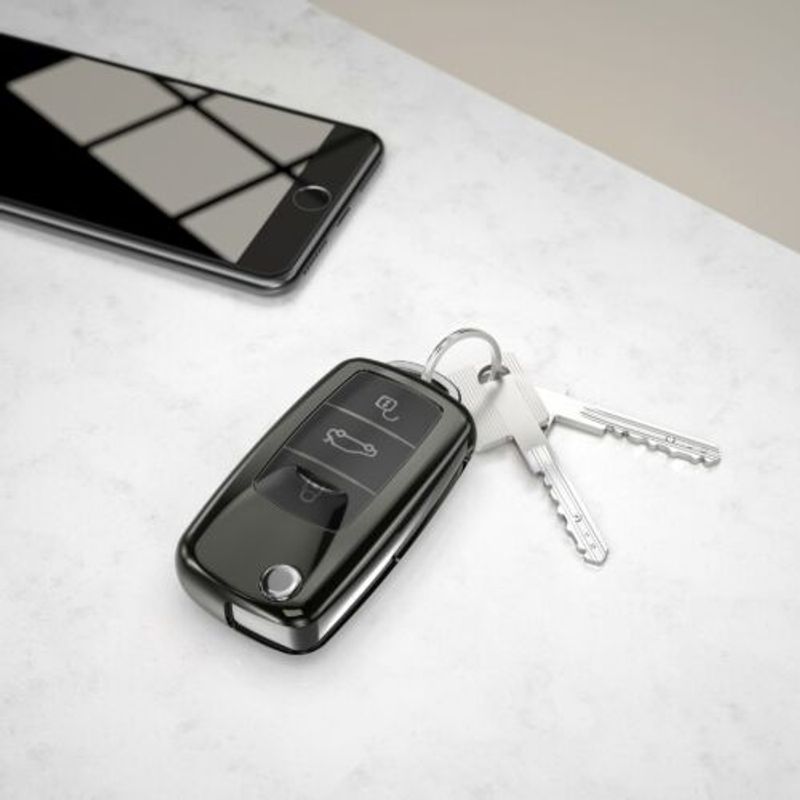 Auto si Moto - Electronice auto - Accesorii electronice auto - Husa Cheie Auto pentru VW/Skoda/Seat, 3 Butoane, Silicon, Negru, 48036.95 - Infinity.ro