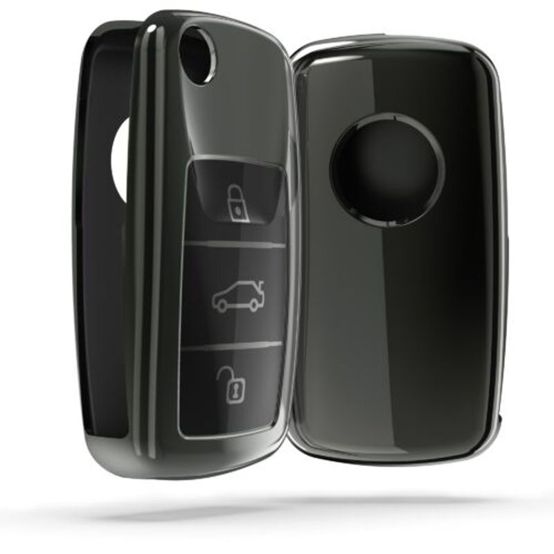 Auto si Moto - Electronice auto - Accesorii electronice auto - Husa Cheie Auto pentru VW/Skoda/Seat, 3 Butoane, Silicon, Negru, 48036.95 - Infinity.ro