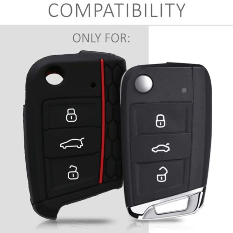 Auto si Moto - Electronice auto - Accesorii electronice auto - Husa Cheie Auto pentru VW, 3 Butoane, Silicon, Negru, 42888.09 - Infinity.ro