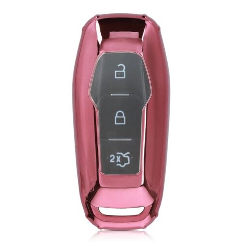 Auto si Moto - Electronice auto - Accesorii electronice auto - Husa Cheie Auto pentru Ford, 3 Butoane, Silicon, Rose Gold, 48985.93 - Infinity.ro