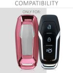 Auto si Moto - Electronice auto - Accesorii electronice auto - Husa Cheie Auto pentru Ford, 3 Butoane, Silicon, Rose Gold, 48985.93 - Infinity.ro