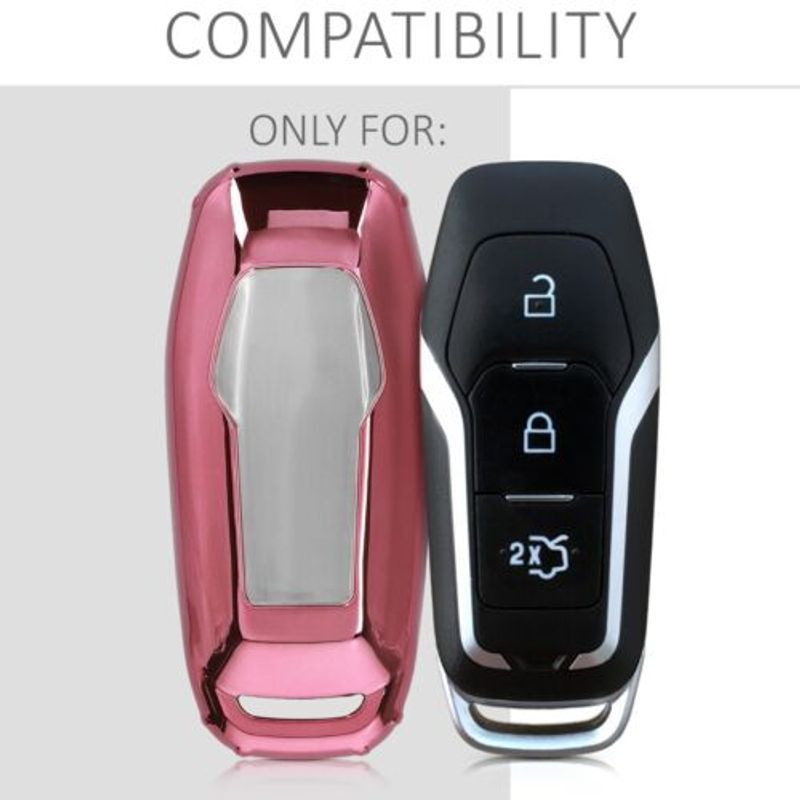 Auto si Moto - Electronice auto - Accesorii electronice auto - Husa Cheie Auto pentru Ford, 3 Butoane, Silicon, Rose Gold, 48985.93 - Infinity.ro
