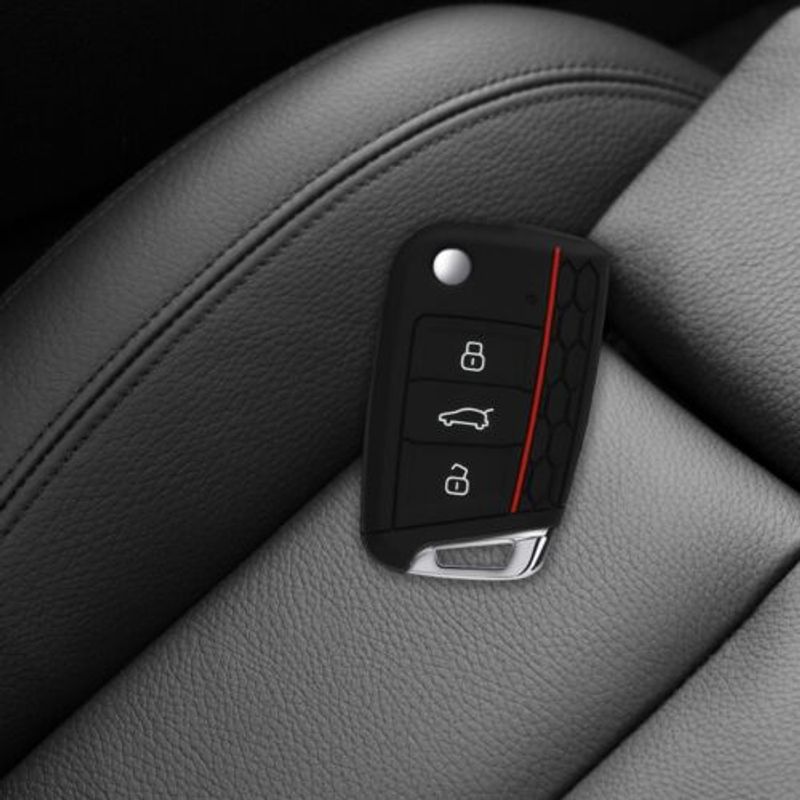 Auto si Moto - Electronice auto - Accesorii electronice auto - Husa Cheie Auto pentru VW/Skoda/Seat, 3 Butoane, Silicon, Negru, 42888.29 - Infinity.ro