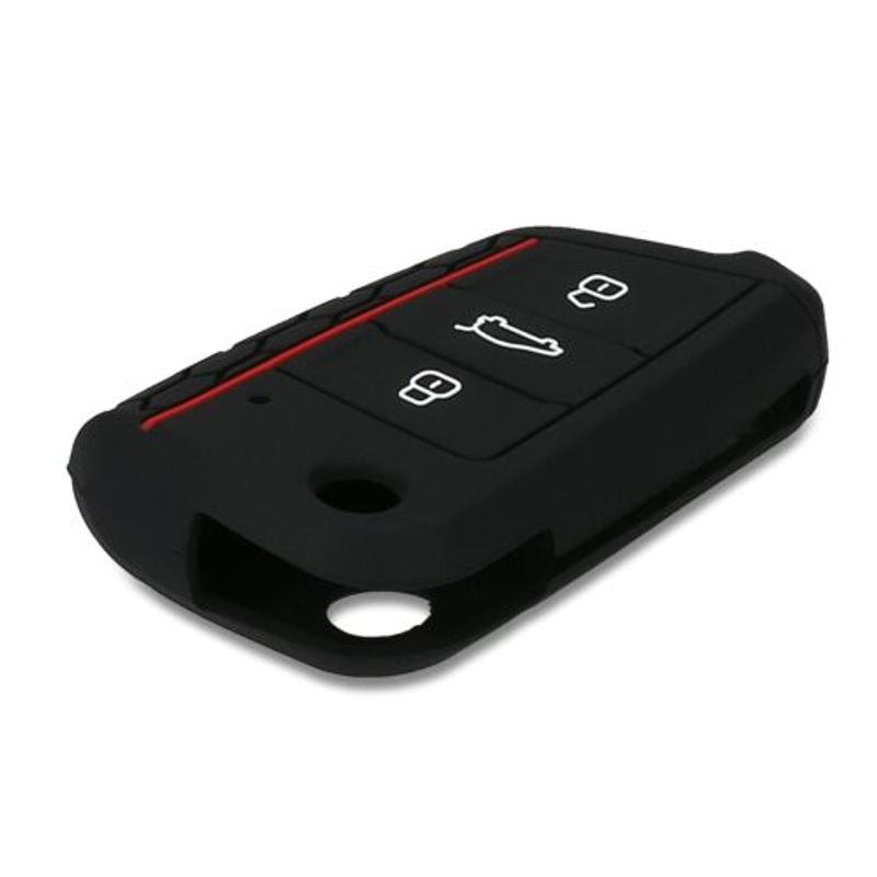 Auto si Moto - Electronice auto - Accesorii electronice auto - Husa Cheie Auto pentru VW/Skoda/Seat, 3 Butoane, Silicon, Negru, 42888.29 - Infinity.ro