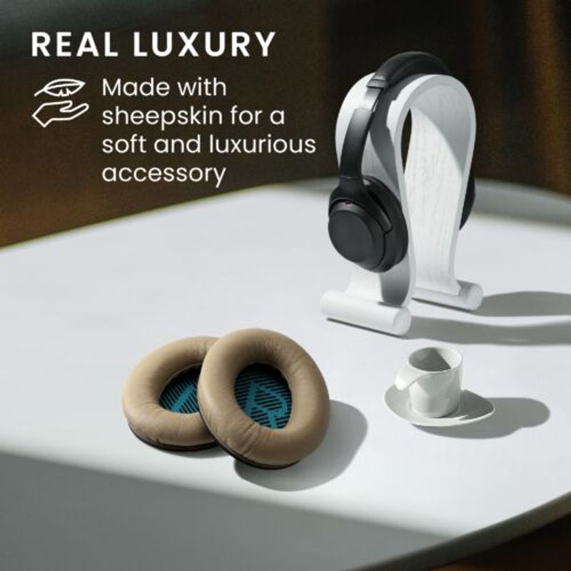 TV, Audio-Video si Foto - Portabile audio - Casti audio - Set 2 Perne de urechi pentru casti Bose Soundlink Around-Ear Wireless II, Kwmobile, Bej, Piele ecologica, 59418.11 - Infinity.ro