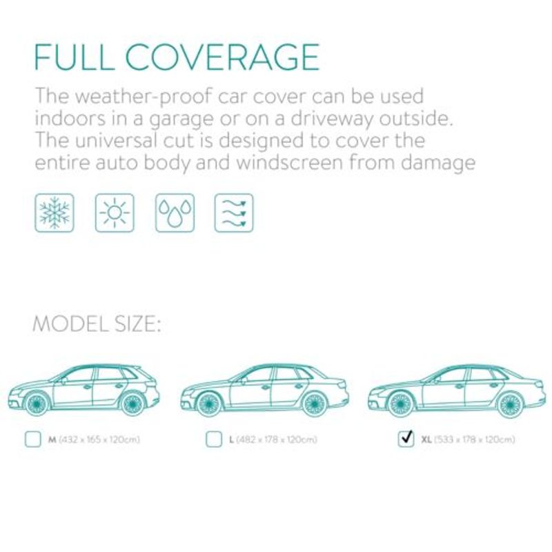 Auto si Moto - Intretinere auto - Huse auto - Husa auto protectie exterioara, XL, 533 x 178 x 120 cm, 48111.4 - Infinity.ro