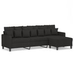 Casa si Gradina - Mobilier - Canapele si coltare - Canapele - Canapea cu 3 locuri si taburet, textil, negru, 210 cm, model 4 - Infinity.ro