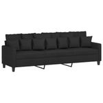 Casa si Gradina - Mobilier - Canapele si coltare - Canapele - Canapea cu 3 locuri si taburet, textil, negru, 210 cm, model 4 - Infinity.ro