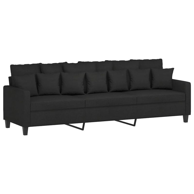 Casa si Gradina - Mobilier - Canapele si coltare - Canapele - Canapea cu 3 locuri si taburet, textil, negru, 210 cm, model 4 - Infinity.ro