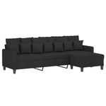Casa si Gradina - Mobilier - Canapele si coltare - Canapele - Canapea cu 3 locuri si taburet, textil, negru, 210 cm, model 4 - Infinity.ro