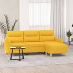 Casa si Gradina - Mobilier - Canapele si coltare - Canapele - Canapea cu 3 locuri si taburet, textil, galben deschis, 180 cm, model 3 - Infinity.ro