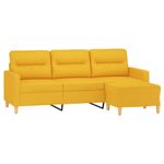 Casa si Gradina - Mobilier - Canapele si coltare - Canapele - Canapea cu 3 locuri si taburet, textil, galben deschis, 180 cm, model 3 - Infinity.ro