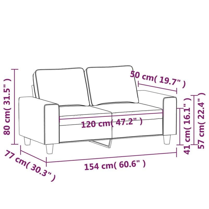 Casa si Gradina - Mobilier - Canapele si coltare - Canapele - Canapea cu 2 locuri, tesatura, negru, 120 cm, model 1 - Infinity.ro