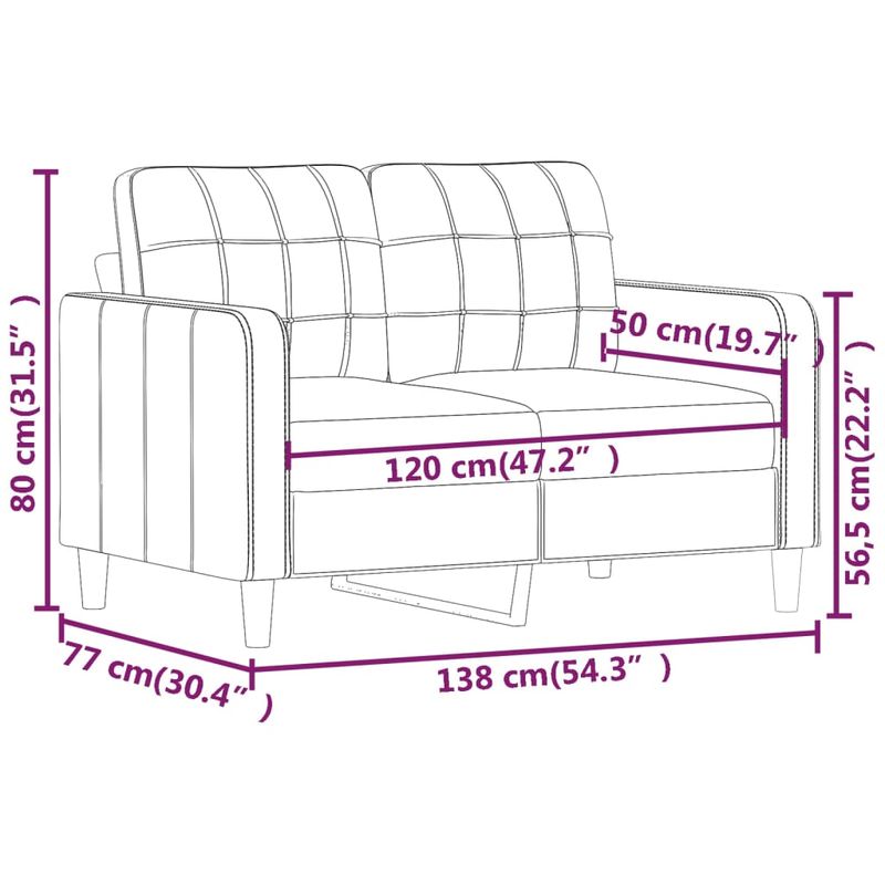 Casa si Gradina - Mobilier - Canapele si coltare - Canapele - Canapea cu 2 locuri, piele ecologica, negru, 120 cm, model 1 - Infinity.ro