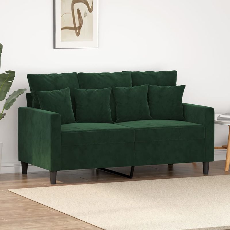 Casa si Gradina - Mobilier - Canapele si coltare - Canapele - Canapea cu 2 locuri, catifea, verde inchis, 120 cm, model 2 - Infinity.ro