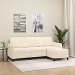 Casa si Gradina - Mobilier - Canapele si coltare - Canapele - Canapea cu 3 locuri si taburet, catifea, crem, 180 cm, model 3 - Infinity.ro