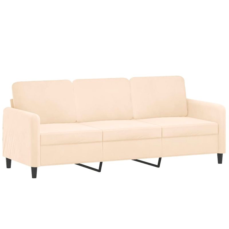 Casa si Gradina - Mobilier - Canapele si coltare - Canapele - Canapea cu 3 locuri si taburet, catifea, crem, 180 cm, model 3 - Infinity.ro