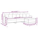 Casa si Gradina - Mobilier - Canapele si coltare - Canapele - Canapea cu 3 locuri si taburet, catifea, roz, 210 cm, model 2 - Infinity.ro