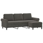 Casa si Gradina - Mobilier - Canapele si coltare - Canapele - Canapea cu 3 locuri si taburet, catifea, gri inchis, 180 cm, model 4 - Infinity.ro