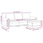 Casa si Gradina - Mobilier - Canapele si coltare - Canapele - Canapea cu 3 locuri si taburet, catifea, gri inchis, 180 cm, model 4 - Infinity.ro