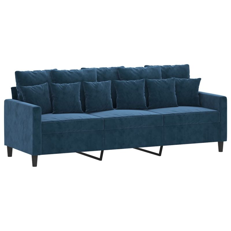 Casa si Gradina - Mobilier - Canapele si coltare - Canapele - Canapea cu 3 locuri, catifea, albastru, 180 cm, model 2 - Infinity.ro
