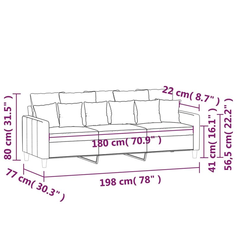 Casa si Gradina - Mobilier - Canapele si coltare - Canapele - Canapea cu 3 locuri, catifea, albastru, 180 cm, model 2 - Infinity.ro