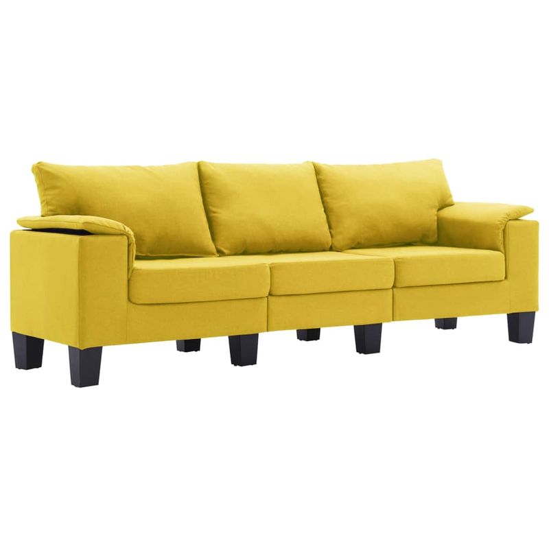 Casa si Gradina - Mobilier - Canapele si coltare - Canapele - Canapea cu 3 locuri, textil, galben, model 7 - Infinity.ro