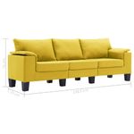 Casa si Gradina - Mobilier - Canapele si coltare - Canapele - Canapea cu 3 locuri, textil, galben, model 7 - Infinity.ro