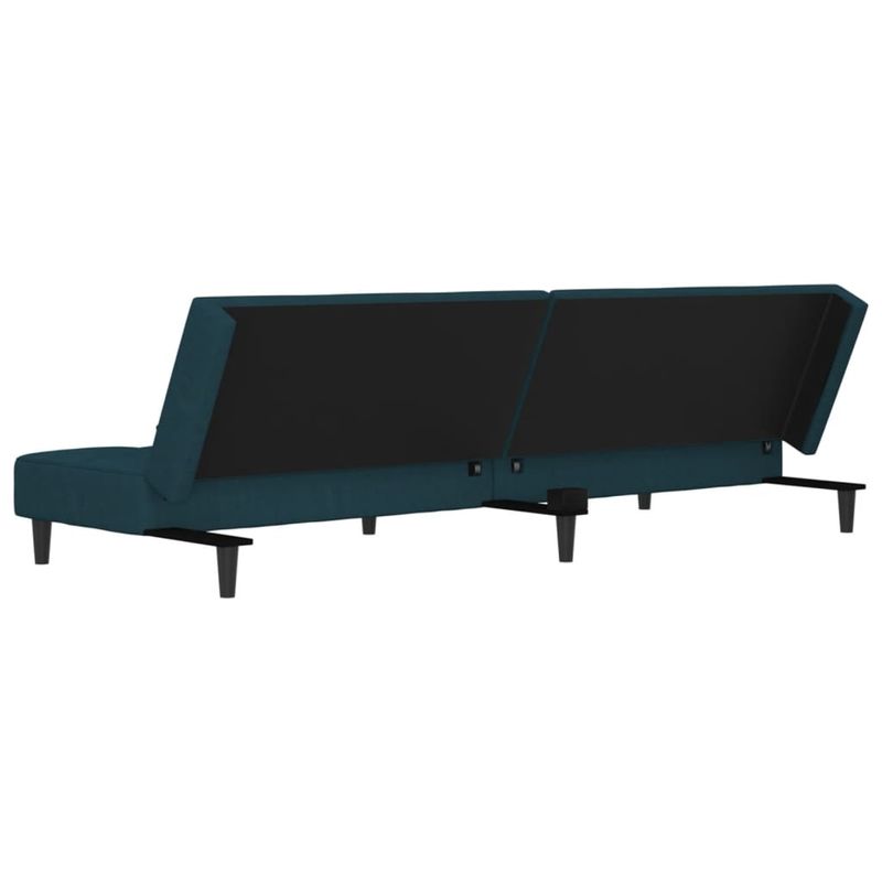 Casa si Gradina - Mobilier - Canapele si coltare - Canapele - Canapea extensibila 2 locuri, 2 perne, catifea, albastru - Infinity.ro