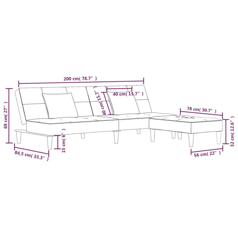 Casa si Gradina - Mobilier - Canapele si coltare - Canapele - Canapea extensibila 2 locuri, 2 perne, catifea, albastru - Infinity.ro