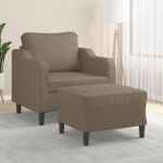 Casa si Gradina - Mobilier - Scaune si fotolii - Fotolii - Fotoliu canapea cu taburet, textil, taupe, 60 cm, model 5 - Infinity.ro