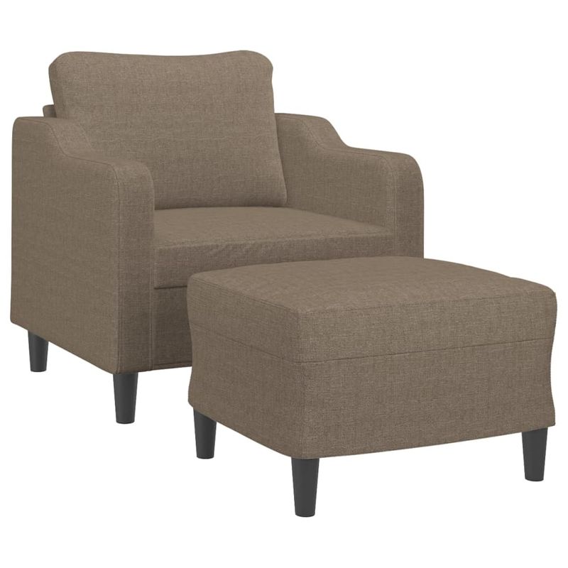 Casa si Gradina - Mobilier - Scaune si fotolii - Fotolii - Fotoliu canapea cu taburet, textil, taupe, 60 cm, model 5 - Infinity.ro