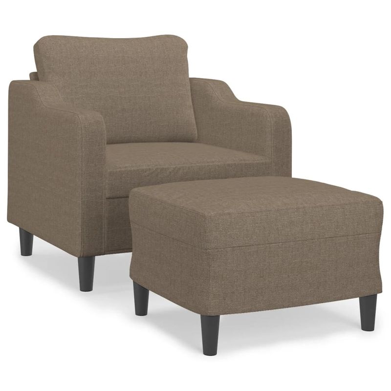 Casa si Gradina - Mobilier - Scaune si fotolii - Fotolii - Fotoliu canapea cu taburet, textil, taupe, 60 cm, model 5 - Infinity.ro