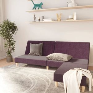 Canapea extensibila cu 2 locuri si taburet, textil, violet, model 1