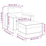 Casa si Gradina - Mobilier - Scaune si fotolii - Fotolii - Fotoliu canapea cu taburet, microfibra, negru, 60 cm, model 2 - Infinity.ro