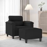 Casa si Gradina - Mobilier - Scaune si fotolii - Fotolii - Fotoliu canapea cu taburet, microfibra, negru, 60 cm, model 2 - Infinity.ro