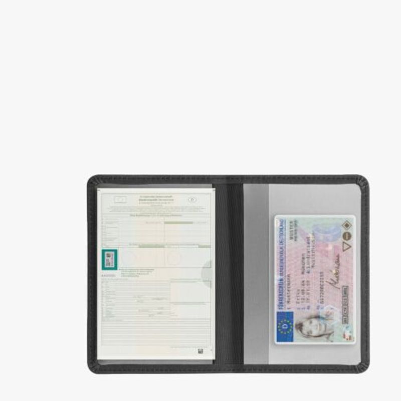 Carti si Birotica - Birotica - Accesorii de birou - Accesorii arhivare - Husa pentru documente auto, Kwmobile, Negru, Piele ecologica, 55452.01 - Infinity.ro