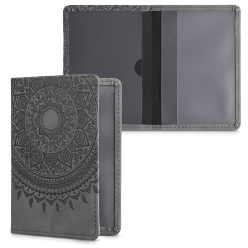 Carti si Birotica - Birotica - Accesorii de birou - Accesorii arhivare - Husa pentru documente auto, Kwmobile, Gri, Piele ecologica, 51695.13 - Infinity.ro